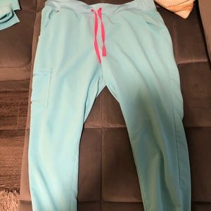 Figs limited edition neon blue scrub joggers